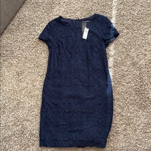 Navy blue cap sleeve banana republic dress